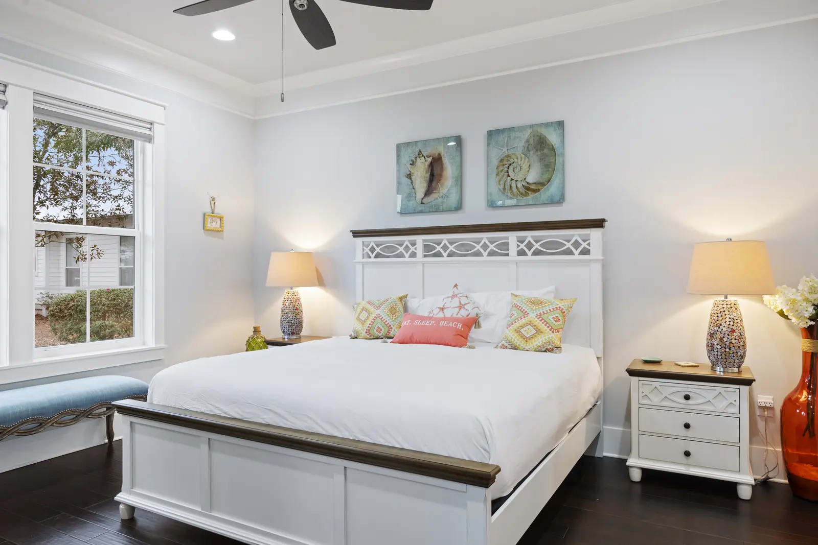 Bright coastal guest bedroom